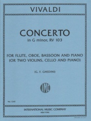 Concerto in G Minor, RV 103 - Flute, Oboe, Bassoon, and Piano (or 2 Violins, Cello, and Piano)