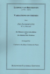 2 Sets of Variations on Themes from "Magic Flute" - Clarinet (or Bass Clarinet) and Piano