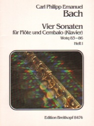 4 Sonatas, Wq. 83-86, Book 1 - Flute and Piano