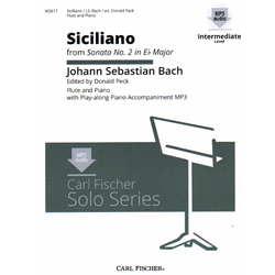 Siciliano (from Sonata No. 2 in E-flat Major) - Flute and Piano (Book/Audio)