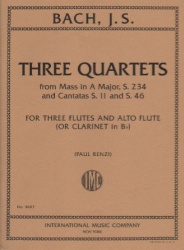 3 Quartets - 3 Flutes and Alto Flute or Clarinet