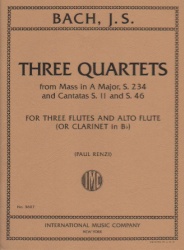 3 Quartets - 3 Flutes and Alto Flute or Clarinet