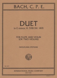 Duet in E minor (G major), H. 598 W. 140 - Flute and Violin (or Two Violins)