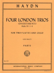 London Trios, Hob. 4 Nos. 1-4 - Two Flutes and Cello (Parts)