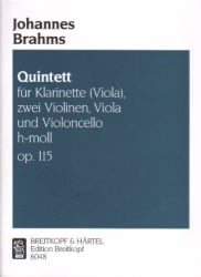 Quintet, Op. 115 - Clarinet (or Viola) and String Quartet (Parts)