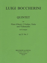 Quintet, Op. 21 No. 5 - Flute (or Oboe) and String Quartet (Parts)