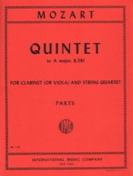 Quintet in A Major, K. 581 - Clarinet (or Viola) and String Quartet (Parts)