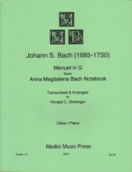 Menuet in G from Anna Magdalena Bach Notebook - Oboe and Piano