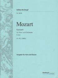 Concerto No. 1 in D Major, K. 412 - Horn and Piano