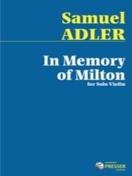 In Memory of Milton - Violin Unaccompanied