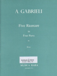 5 Ricercare in Four Parts - Brass or Recorder Quartet