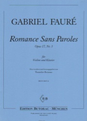 Romance Sans Paroles, Op. 17, No. 3 - Violin and Piano