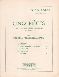 5 Pieces, No. 4: Orientale - Violin (or Cello) and Piano