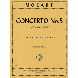 Concerto No. 5 in A Major, K .219 - Violin and Piano