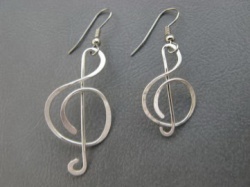 Groth Music Company Sterling Silver Treble Clef Earrings Small Sterling Silver Treble Clef Earrings Small
