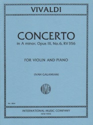 Concerto in A Minor, Op. 3 No. 6, RV 356 - Violin and Piano