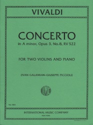 Concerto in A Minor RV 522 - Violin Duet and Piano
