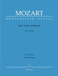 Inter natos mulierum, K. 71 (74 f) - Vocal Score