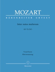 Inter natos mulierum, K. 71 (74 f) - Vocal Score