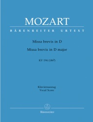 Missa brevis in D major, K. 194 (186h) - Vocal Score