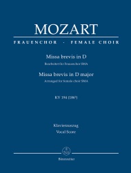 Missa brevis in D major, K. 194 (186h) - Vocal Score SSAA