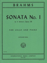 Sonata No. 1 In E Minor, Op. 38 - Cello and Piano