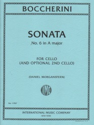 Sonata No. 6 in A Major - Solo Cello (with Optional 2nd Cello)