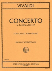 Concerto in G Minor, RV 417 - Cello and Piano