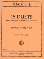 15 Duets after Two-Part Inventions, S. 772-786 - Violin and Viola Duet