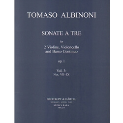 Sonate a Tre, Op. 1, Volume 3 (Nos. 7-9) - String Trio and Piano