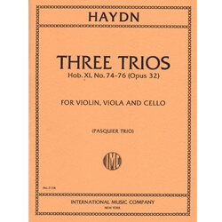3 Trios, Hob. XI: Nos. 74-76 (Op. 32) - Violin, Viola and Cello (Parts)