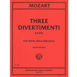 3 Divertimenti, K 439b - Violin, Viola and Cello (Parts)