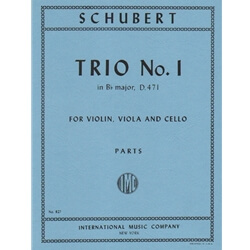 Trio No.1 in B-flat major, D 471 - Violin, Viola and Cello (Parts)