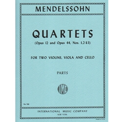 Quartets, Op 12 and Op 44, Nos. 1-3 - String Quartet (Set of Parts)