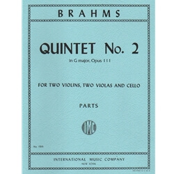 Quintet No. 2 in G major, Op. 111 - String Quintet (Set of Parts)