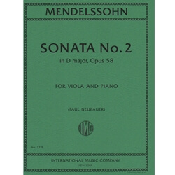 Sonata No. 2 in D Major, Op. 58 - Viola and Piano