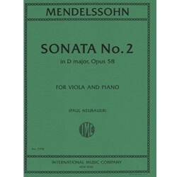 Sonata No. 2 in D Major, Op. 58 - Viola and Piano