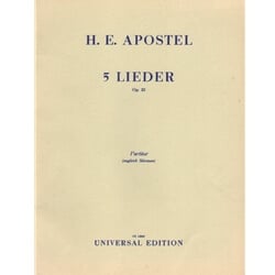 5 Lieder, Op. 22 - Medium Voice, Flute, Clarinet, and Bassoon (Score)