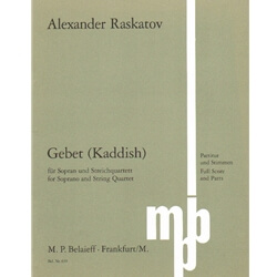 Gebet (Kaddish) - Soprano Voice and String Quartet
