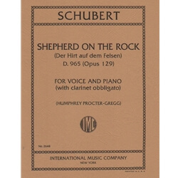 Shepherd on the Rock, Op. 129 - Soprano Voice, Clarinet, and Piano