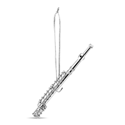 Silver Flute Ornament
