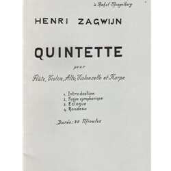 Quintette - Flute, Harp, Violin, Viola, and Cello (Study Score)