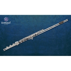 B-STOCK - Tomasi TFL-10S-GRB Solid Silver Flute with Grenadilla wood lip plate, Offset-G, ring keys, B-foot joint and E-mechanism