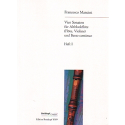 4 Sonatas, Volume 1 - Alto Recorder (or Flute or Violin) and Basso Continuo