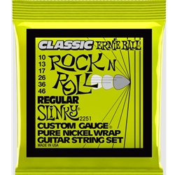 Ernie Ball 2251 Classic Rock N Roll Pure Nickel Regular Slinky Electric Guitar Strings - 10-46 Gauge