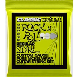 Ernie Ball 2251 Classic Rock N Roll Pure Nickel Regular Slinky Electric Guitar Strings - 10-46 Gauge