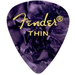 Fender Premium Celluloid Picks, 351 Shape - Thin, Purple Moto, 12-Pack
