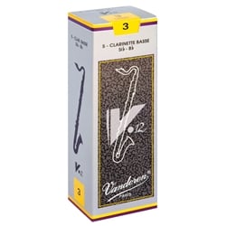 Vandoren V12 Bass Clarinet Reeds - 5 Count Box