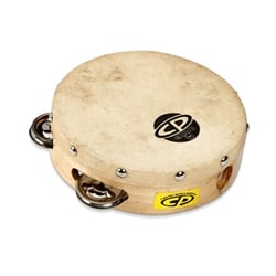 CP376 Single Row Wood Tambourine with Head, 6 in