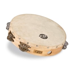 CP380 Double Row Wood Tambourine with Head, 10 in
